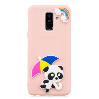 Силиконовый (TPU) чехол UniCase 3D Cartoon Pattern для Samsung Galaxy A6+ 2018 (A605) - Panda Holding Umbrella
