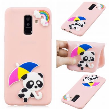 Силиконовый (TPU) чехол UniCase 3D Cartoon Pattern для Samsung Galaxy A6+ 2018 (A605) - Panda Holding Umbrella