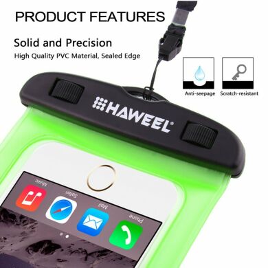 Влагозащитный чехол HAWEEL Waterproof Bag для смартфонов (размер: L) - Green