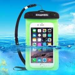 Влагозащитный чехол HAWEEL Waterproof Bag для смартфонов (размер: L) - Green