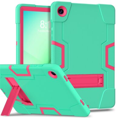 Защитный чехол Deexe Color Kickstand для Samsung Galaxy Tab A11 Plus (X230/236) - Mint Green / Rose