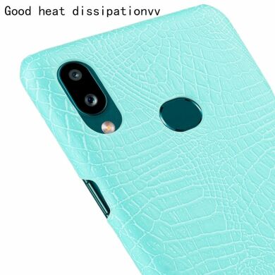 Защитный чехол Deexe Croco Style для Samsung Galaxy A10s (A107) - Baby Blue