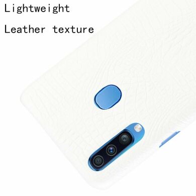 Захисний чохол Deexe Croco Style для Samsung Galaxy A20s (A207) - White