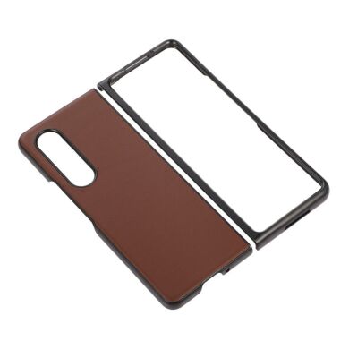 Защитный чехол Deexe Leather Case для Samsung Galaxy Fold 3 - Brown