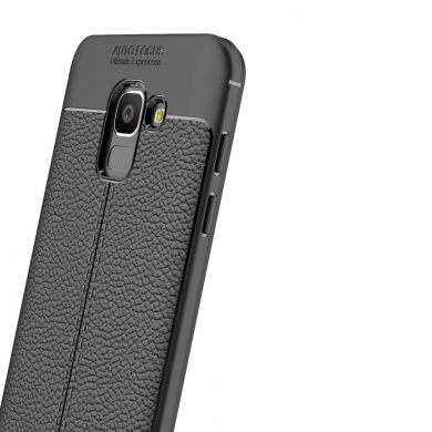 Защитный чехол Deexe Leather Cover для Samsung Galaxy J6 2018 (J600) - Black