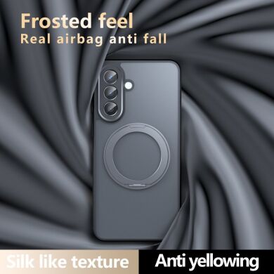 Защитный чехол Deexe Matte Skin Kickstand with MagSafe для Samsung Galaxy S25 (S931) - Black