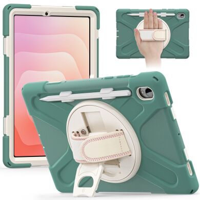 Защитный чехол Deexe Rotation Hybrid для Samsung Galaxy Tab S11 (X730/X736) - Emerald Green