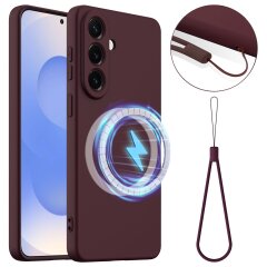 Захисний чохол Deexe Silicone Case with MagSafe для Samsung Galaxy S26 Plus - Wine Red