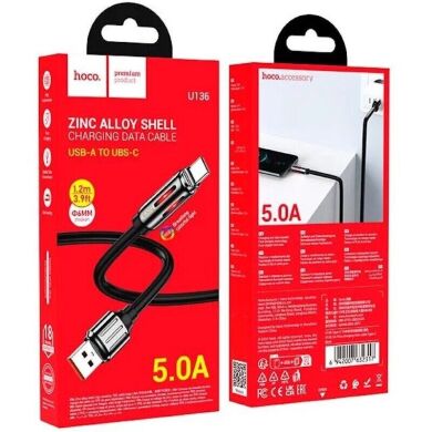 Кабель Hoco U136 Prize USB to Type-C (5A, 1.2m) - Black