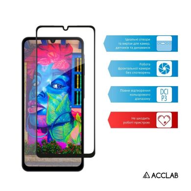 Защитное стекло ACCLAB Full Glue для Samsung Galaxy A08 (A085) - Black