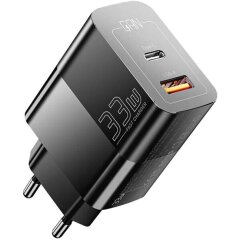 Сетевое зарядное устройство ESSAGER Pinchen 33W (USB + Type-C) ECTAC-PCB01-P - Black