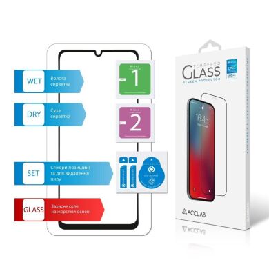 Защитное стекло ACCLAB Full Glue для Samsung Galaxy A08 (A085) - Black