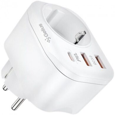 Мережевий зарядний пристрій Gelius Moxie GP-HC050 2USB + Type-C + Socket - White