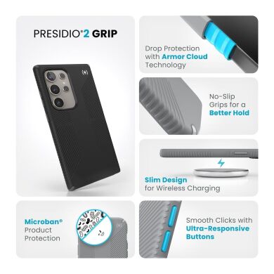 Захисний чохол Speck Presidio2 Grip для Samsung Galaxy S24 Ultra (S928) 150619-3205 - Black
