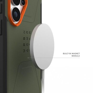 Захисний чохол URBAN ARMOR GEAR Civilian MagSafe для Samsung Galaxy S26 Ultra (S948) 214535117297 - Olive Drab / Orange
