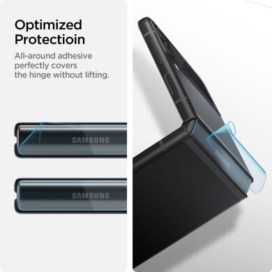 Комплект из пленки и защитных стекол Spigen (SGP) Optik Lens Protector + Hinge Film для Samsung Galaxy Flip 3 - Black