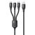 Кабель USAMS US-SJ515 U73 3 in 1 Aluminum Alloy (3A, 1.2m) - Black