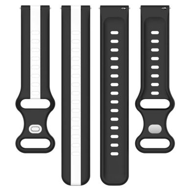 Ремешок Deexe Sport Strap для часов с шириной крепления 20мм - Black / White