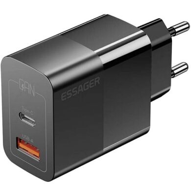 Сетевое зарядное устройство ESSAGER Pinchen 33W (USB + Type-C) ECTAC-PCB01-P - Black