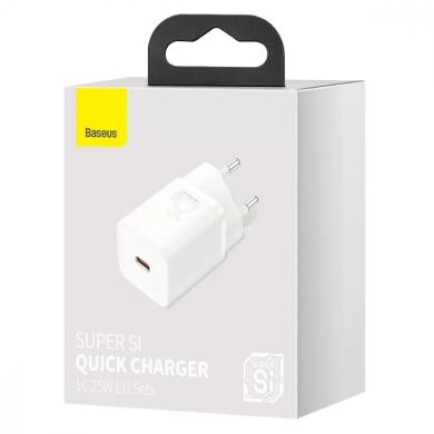 Сетевое зарядное устройство Baseus Super Si Quick Charger 1C (25W) CCSP020102 - White