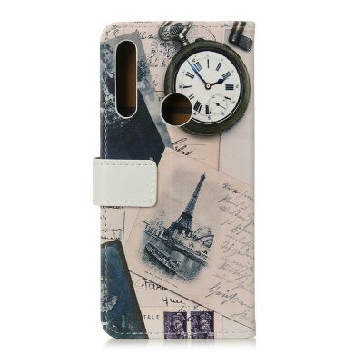 Чехол Deexe Life Style Wallet для Samsung Galaxy A20s (A207) - Eiffel Tower and Characters