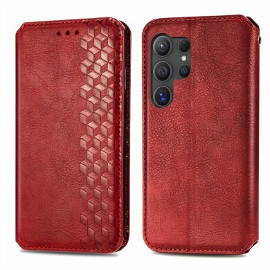 Чехол Deexe Rhombus Wallet для Samsung Galaxy S26 Ultra (S948) - Red