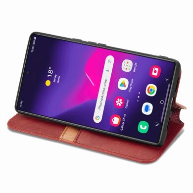 Чехол Deexe Rhombus Wallet для Samsung Galaxy S26 Ultra (S948) - Red