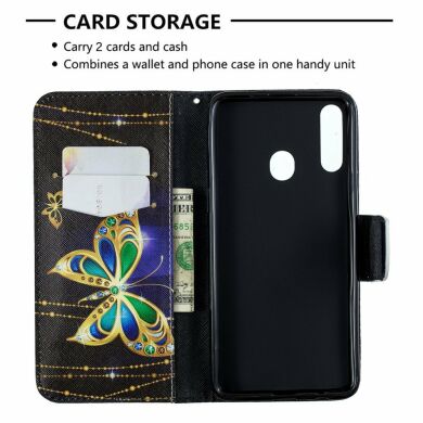Чехол-книжка Deexe Color Wallet для Samsung Galaxy A20s (A207) - Crystal Butterflies