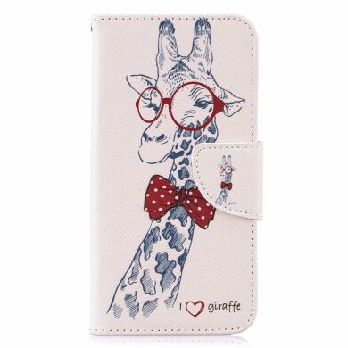 Чехол-книжка Deexe Color Wallet для Samsung Galaxy S10e (G970) - Giraffe Wearing Glasses