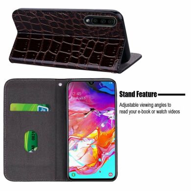 Чехол-книжка Deexe Glittery Crocodile для Samsung Galaxy A70 (A705) - Orange