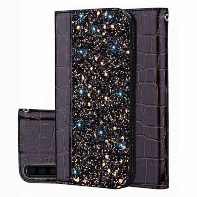 Чохол-книжка Deexe Glittery Crocodile для Samsung Galaxy A70 (A705) - Black