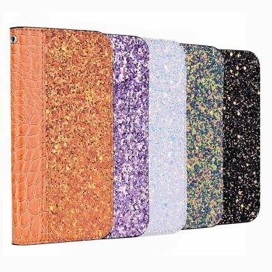 Чехол-книжка Deexe Glittery Crocodile для Samsung Galaxy A70 (A705) - Orange