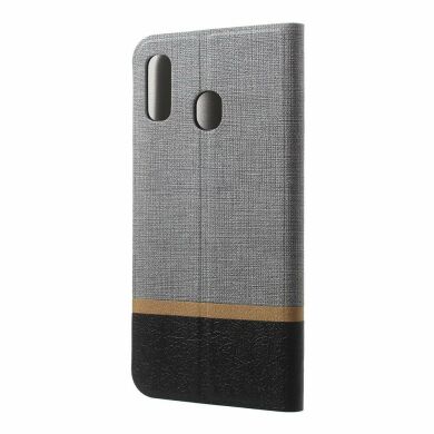 Чехол-книжка Deexe Lines Texture для Samsung Galaxy A20 (A205) / A30 (A305) - Grey