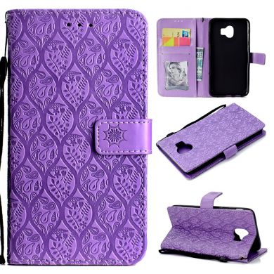 Чехол UniCase Leaf Wallet для Samsung Galaxy J4 2018 (J400) - Purple