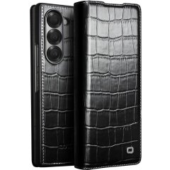 Шкіряний чохол QIALINO Croco Case для Samsung Galaxy Fold 6 - Black