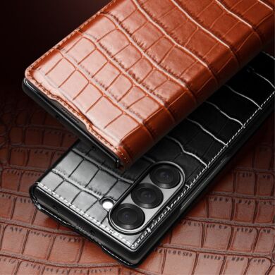 Шкіряний чохол QIALINO Croco Case для Samsung Galaxy Fold 6 - Brown