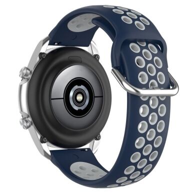 Ремешок Deexe Dual Color для Samsung Galaxy Watch 3 (45mm) - Dark Blue / Grey