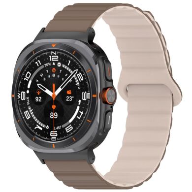 Ремінець Deexe Magnetic Band для Samsung Galaxy Watch Ultra (47mm) - Brown / Apricot