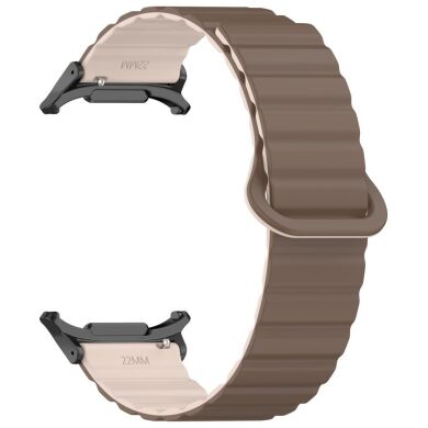 Ремінець Deexe Magnetic Band для Samsung Galaxy Watch Ultra (47mm) - Brown / Apricot