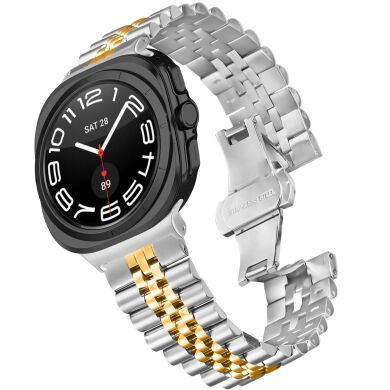 Ремешок Deexe Stainless Steel QuickFit для Samsung Galaxy Watch Ultra (2025) - Silver / Gold