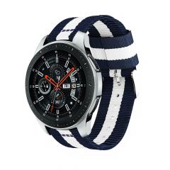 Ремешок UniCase Nylon для Samsung Galaxy Watch 46mm / Watch 3 45mm / Gear S3 - Blue / White