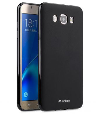 Силиконовая накладка MELKCO Poly Jacket для Samsung Galaxy J7 2016 (J710) + пленка - Black