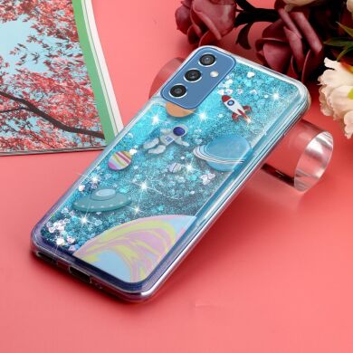 Силиконовый (TPU) чехол Deexe Fashion Glitter для Samsung Galaxy M52 (M526) - Blue Planet