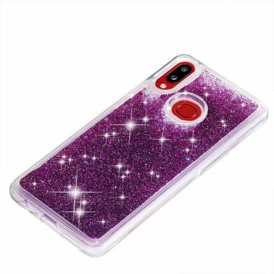 Силиконовый (TPU) чехол Deexe Liquid Glitter для Samsung Galaxy A10s (A107) - Purple