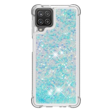 Силіконовий (TPU) чохол Deexe Liquid Glitter для Samsung Galaxy A12 (A125) / A12 Nacho (A127) / M12 (M127) - Baby Blue