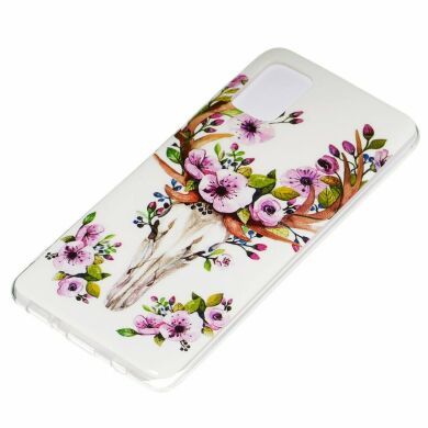 Силиконовый (TPU) чехол Deexe LumiCase для Samsung Galaxy A51 (А515) - Flowered Elk