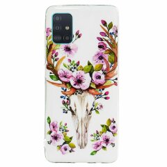 Силіконовий (TPU) чохол Deexe LumiCase для Samsung Galaxy A51 (А515) - Flowered Elk