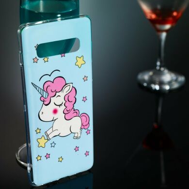 Силиконовый (TPU) чехол Deexe LumiCase для Samsung Galaxy S10 Plus (G975) - Unicorn