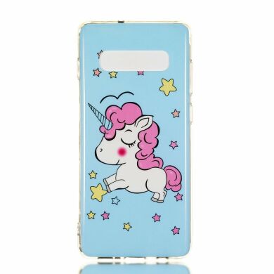 Силиконовый (TPU) чехол Deexe LumiCase для Samsung Galaxy S10 Plus (G975) - Unicorn