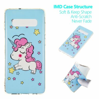 Силиконовый (TPU) чехол Deexe LumiCase для Samsung Galaxy S10 Plus (G975) - Unicorn